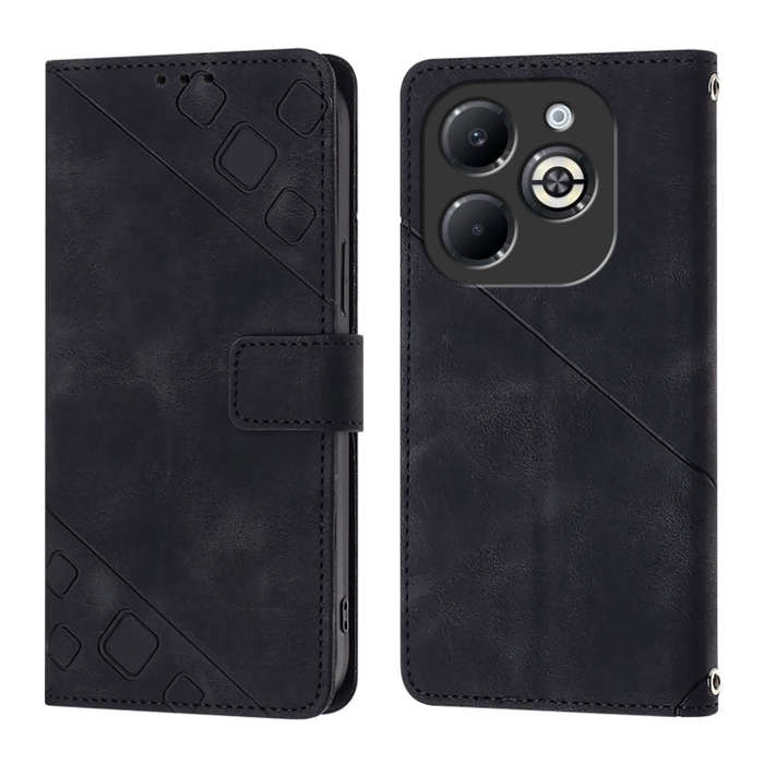 For Infinix Smart 8 Plus / Smart 8 Pro Skin Feel Embossed Leather Phone Case(Black)