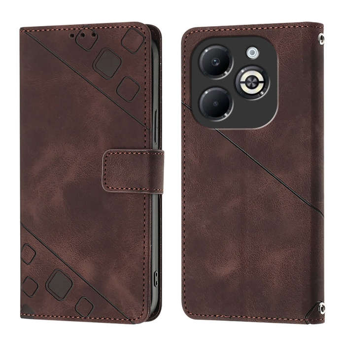 For Infinix Smart 8 Plus / Smart 8 Pro Skin Feel Embossed Leather Phone Case(Brown)