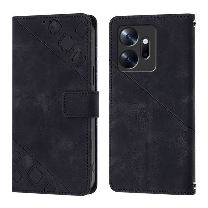 For Infinix Zero 20 Skin Feel Embossed Leather Phone Case(Black)