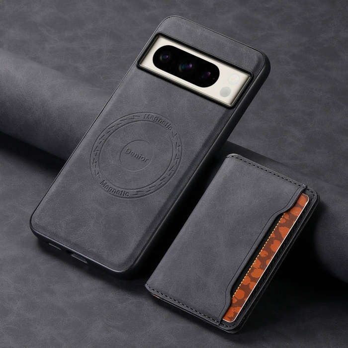 For Google Pixel 8 Pro Denior D13 Retro Texture Leather MagSafe Card Bag Phone Case(Black)