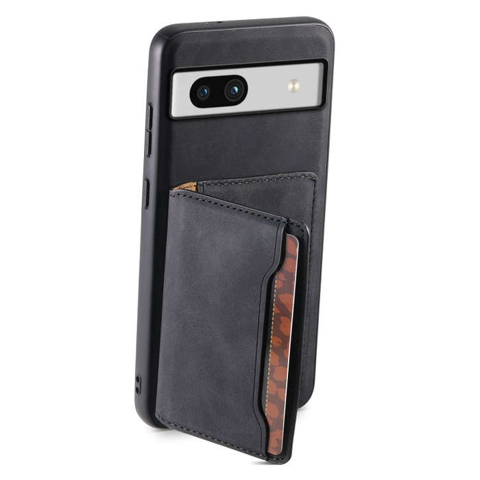 For Google Pixel 7a Denior D13 Retro Texture Leather MagSafe Card Bag Phone Case(Black)