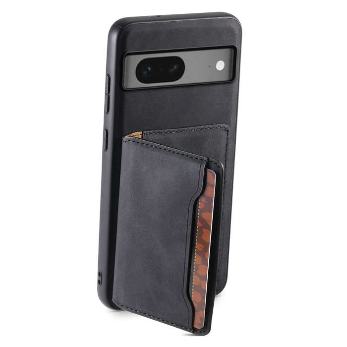 For Google Pixel 7 5G Denior D13 Retro Texture Leather MagSafe Card Bag Phone Case(Black)