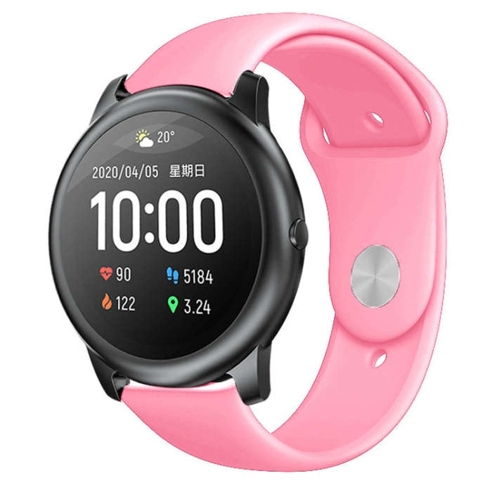 For Xiaomi Haylou Solar Silicone Reverse Buckle Replacement Wrist Strap(Pink)