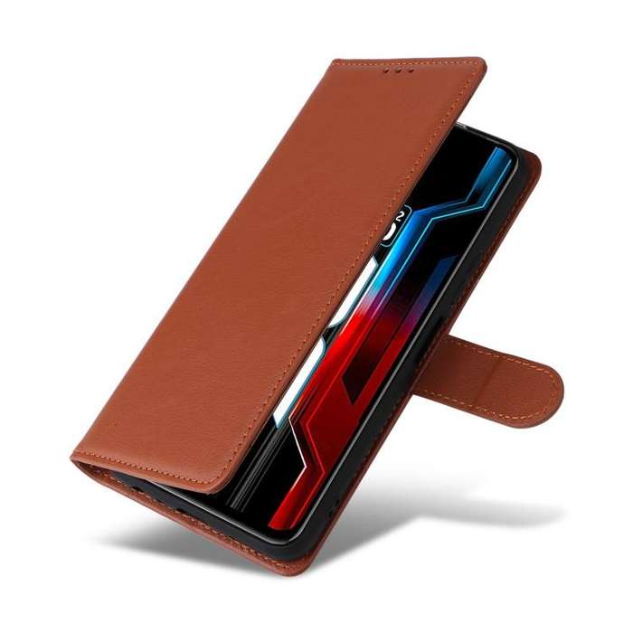 For Infinix Hot 50 5G Multifunctional Horizontal Flip Leather Phone Case with Three Card Slot(Brown)