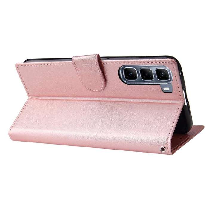 For Infinix Hot 50 5G Multifunctional Horizontal Flip Leather Phone Case with Three Card Slot(Ros...