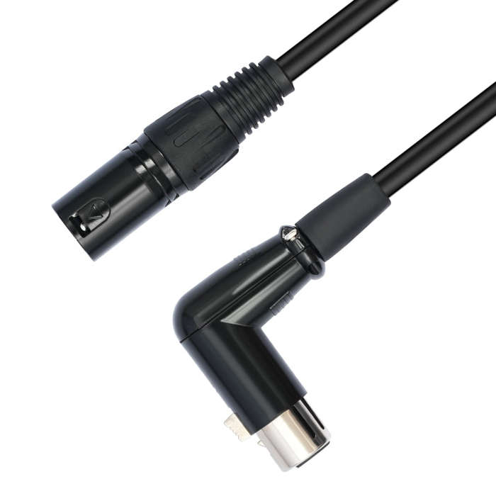 XK041L XLR 3pin Straight Male to Elbow Female Audio Cable, Length:10m(Black)