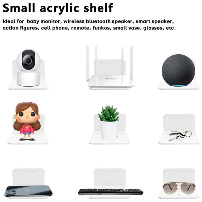 YX112 3pcs Acrylic Small Wall Mount(White)