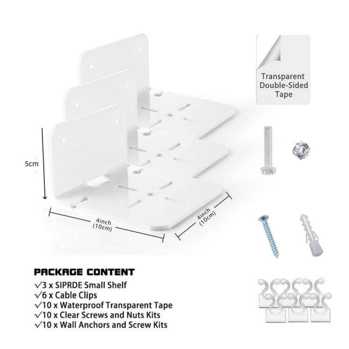 YX112 3pcs Acrylic Small Wall Mount(White)