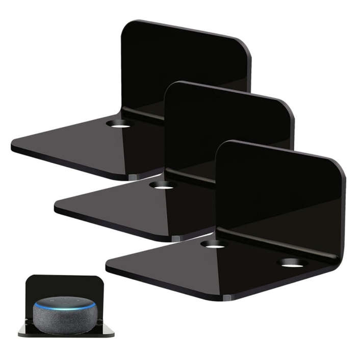 YX113 3pcs Acrylic Small Wall Mount(Black)