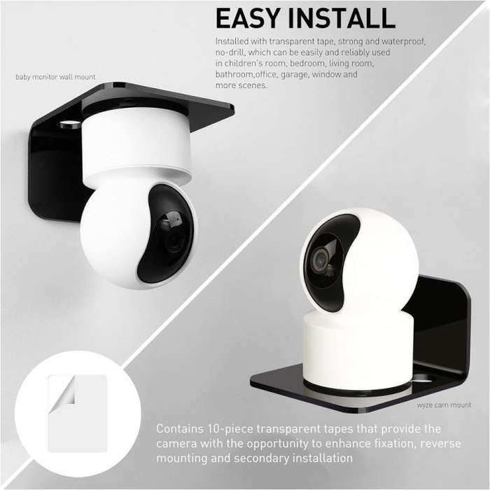 YX113 3pcs Acrylic Small Wall Mount(Black)
