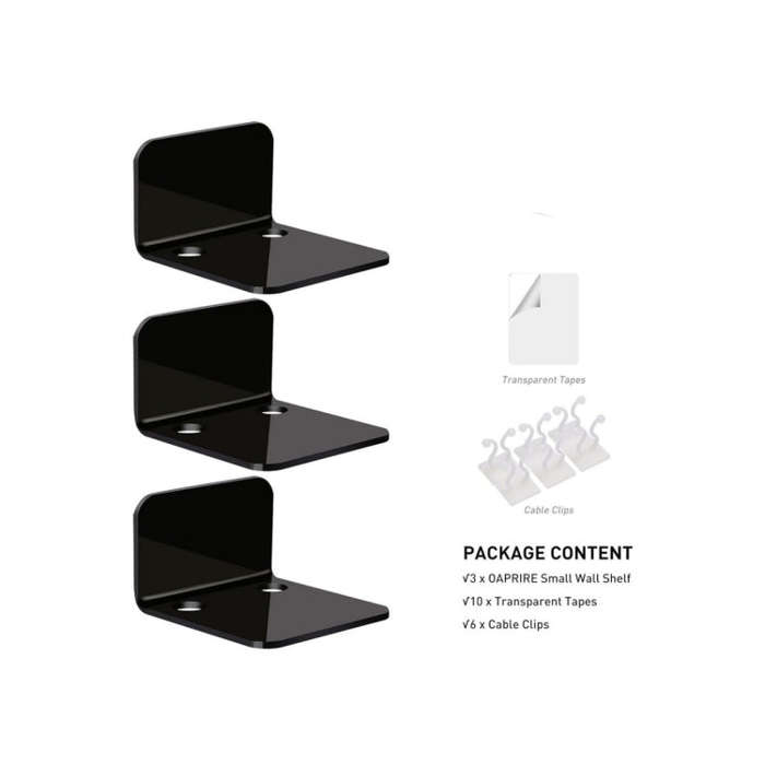 YX113 3pcs Acrylic Small Wall Mount(Black)