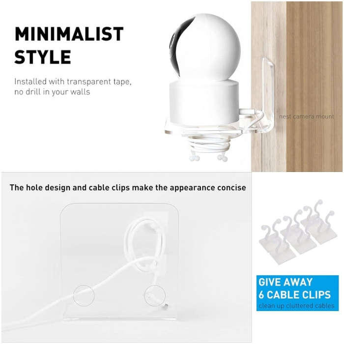 YX113 3pcs Acrylic Small Wall Mount(Transparent)