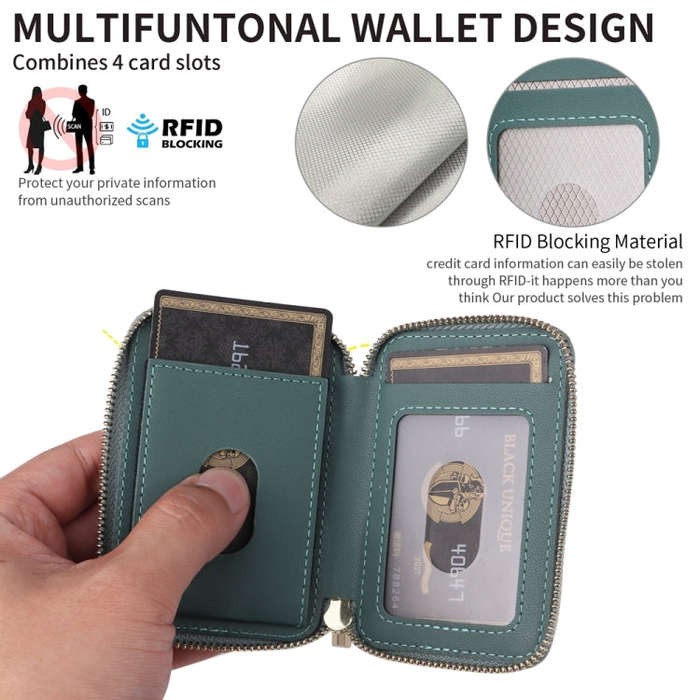 HS-005 MagSafe Magnetic Zipper Card Bag Mobile Phone Back Sticker(Green)