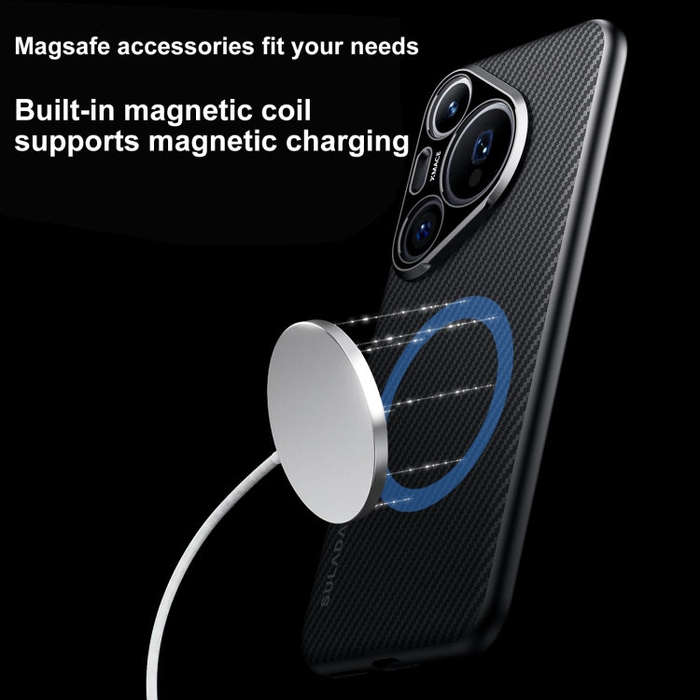 For Huawei Mate 60 Pro SULADA 600D Kevlar Texture PC Shockproof Phone Case(Black)
