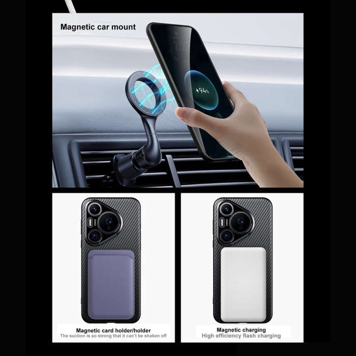 For Huawei Mate 60 Pro SULADA 600D Kevlar Texture PC Shockproof Phone Case(Black)