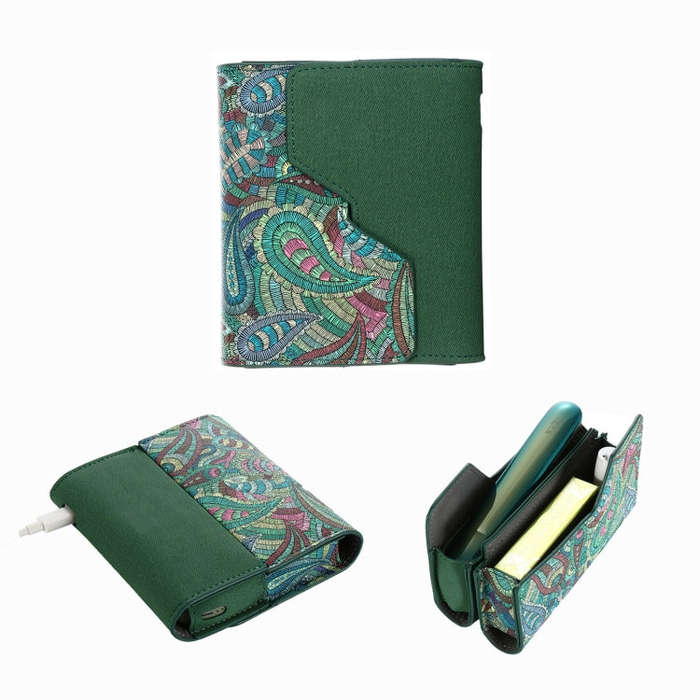 For IQOS ILUMA Electronic Cigarette Square Contrast Color Storage Bag(Green)