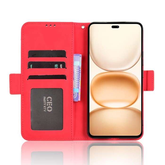 For Honor Power 5G Skin Feel Calf Texture Card Slots Leather Phone Case(Red)