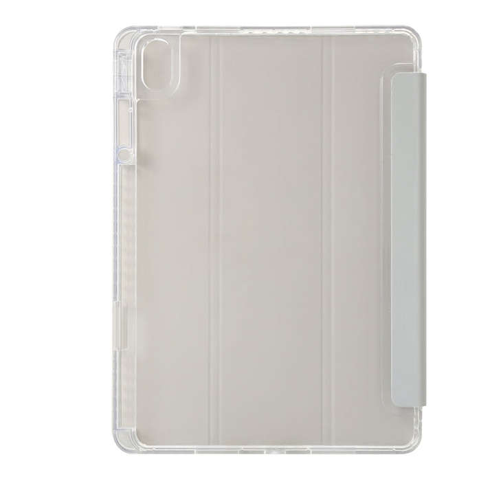 For Huawei MatePad 11.5S Clear Acrylic 3-Fold Leather Tablet Case(Grey)