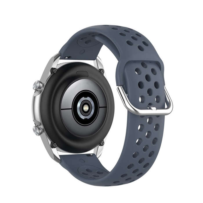 For Galaxy Watch 3 41mm R850 Silicone Solid Color Watch Band, Size: Free Size 20mm(Gray)