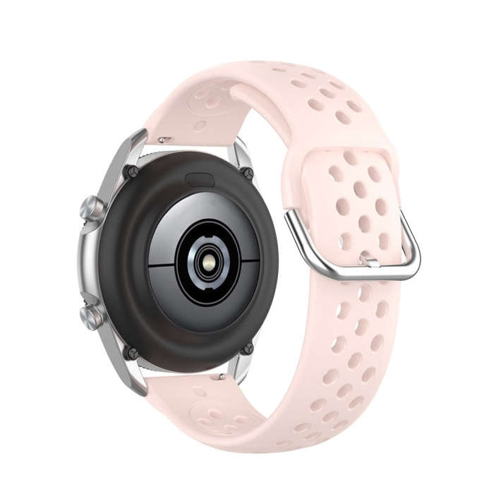 For Galaxy Watch 3 41mm R850 Silicone Solid Color Watch Band, Size: Free Size 20mm(Pink)