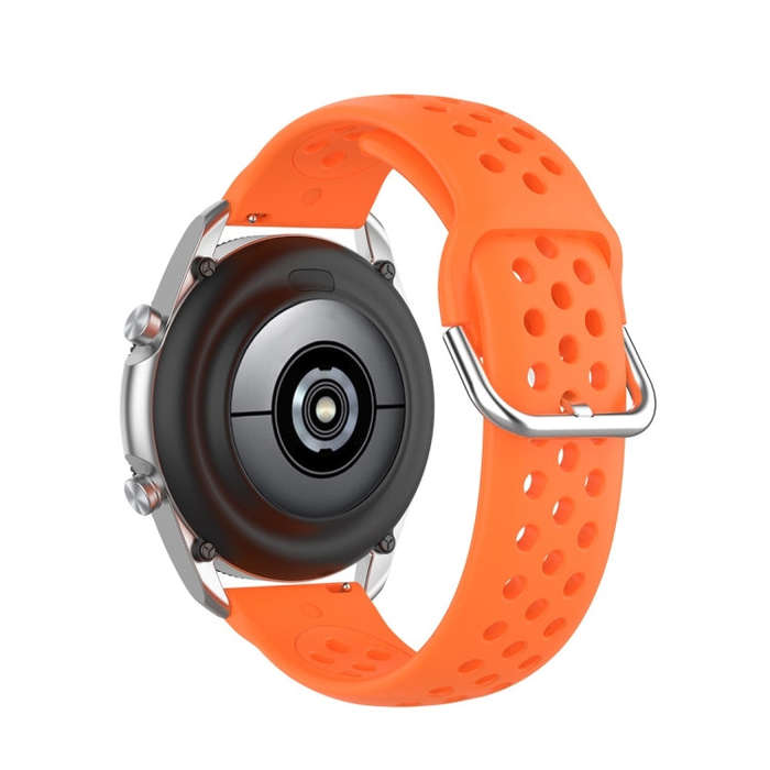 For Galaxy Watch 3 41mm R850 Silicone Solid Color Watch Band, Size: Free Size 20mm(Orange)