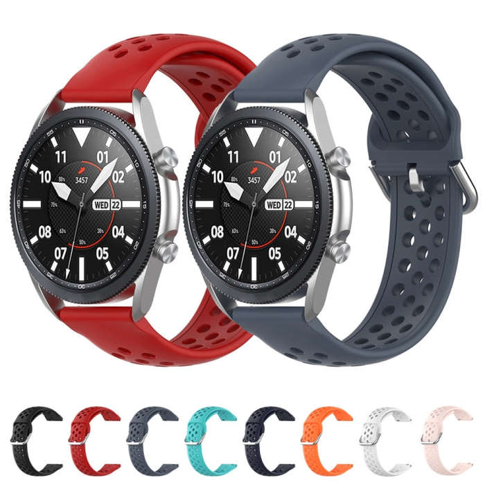 For Galaxy Watch 3 41mm R850 Silicone Solid Color Watch Band, Size: Free Size 20mm(Gray)