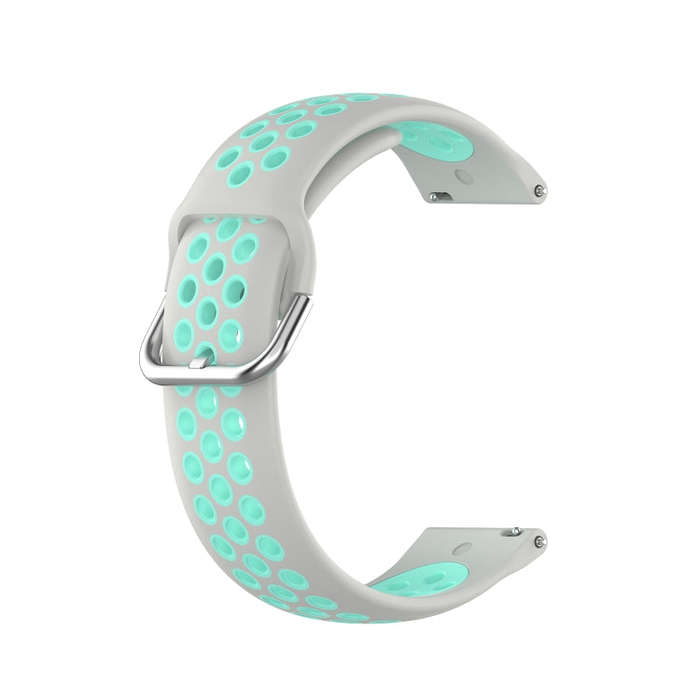 For Galaxy Watch 3 41mm Silicone Two-color Watch Band, Size: Free Size 20mm(Grey Teal)