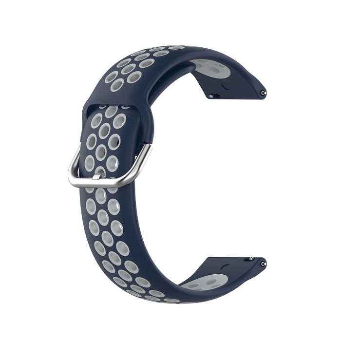 For Galaxy Watch 3 41mm Silicone Two-color Watch Band, Size: Free Size 20mm(Midnight Blue Gray)