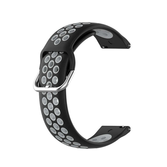 For Galaxy Watch 3 41mm Silicone Two-color Watch Band, Size: Free Size 20mm(Black Gray)