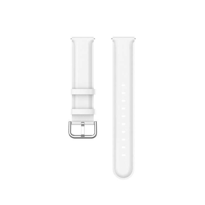 For Galaxy Watch 3 41mm Round Tail Leather Watch Band, Size: Free Size 20mm(White)