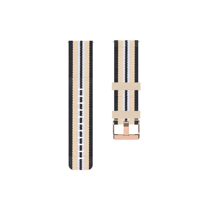 For Galaxy Watch 3 45mm Woven Nylon Watch Band, Size: Free Size 22mm(Black Beige)