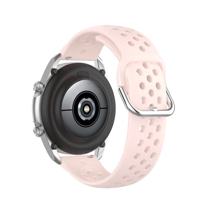 For Galaxy Watch 3 45mm Silicone Solid Color Watch Band, Size: Free Size 22mm(Pink)