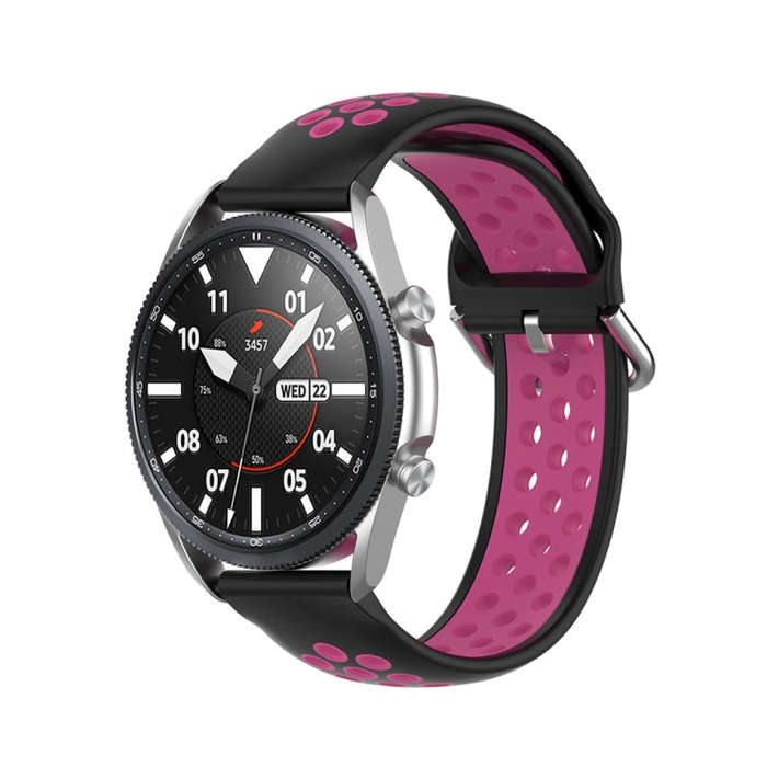 For Galaxy Watch 3 45mm Silicone Solid Color Watch Band, Size: Free Size 22mm(Dark Blue)