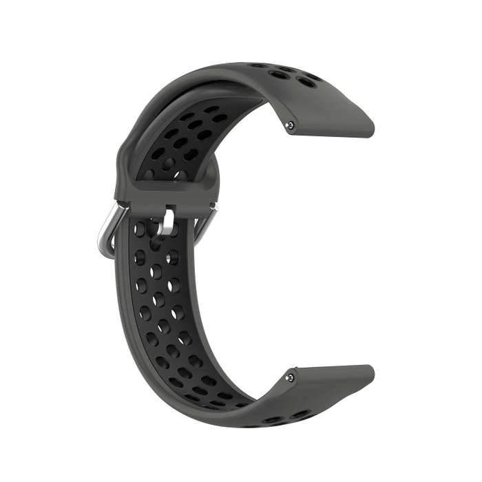 For Galaxy Watch 3 45mm Silicone Two-color Watch Band, Size: 22mm(Coal Black)
