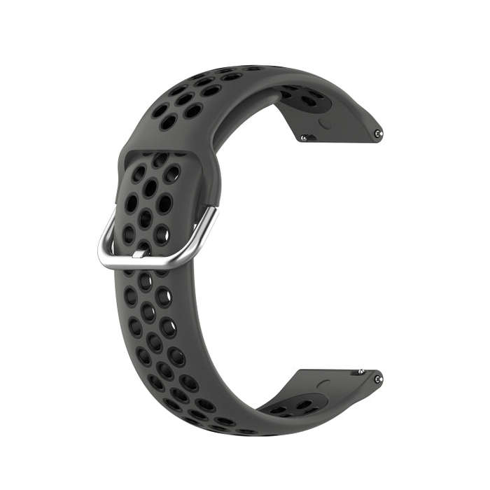 For Galaxy Watch 3 45mm Silicone Two-color Watch Band, Size: 22mm(Coal Black)
