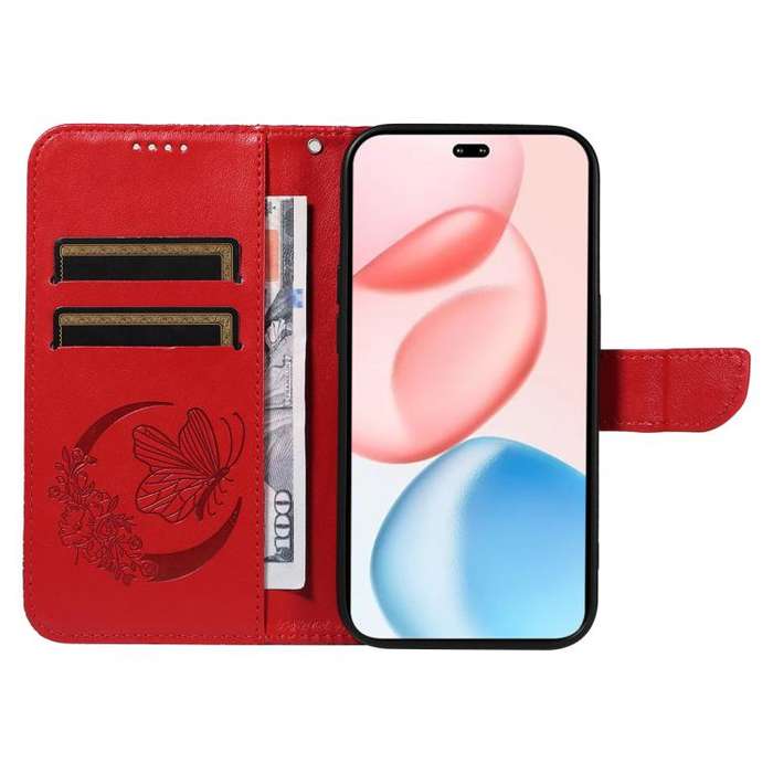 For Honor 400 Pro Global 160.8mm Swallowtail Butterfly Embossed Leather Phone Case(Red)