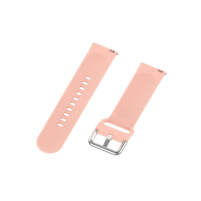 For Xiaomi Haylou Solar LS05 Silicone Solid Color Silver Buckle Watch Band, Size: 22mm(Light Pink)