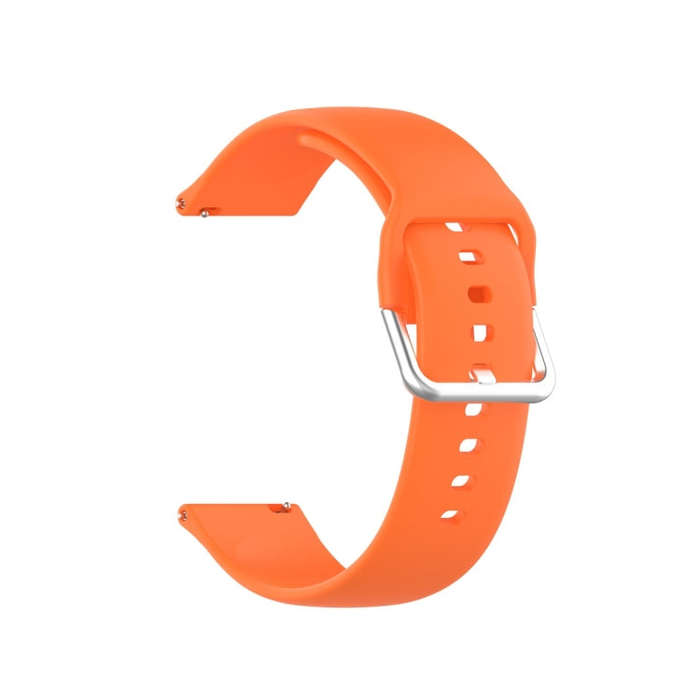 For Xiaomi Haylou Solar LS05 Silicone Solid Color Silver Buckle Watch Band, Size: 22mm(Orange)