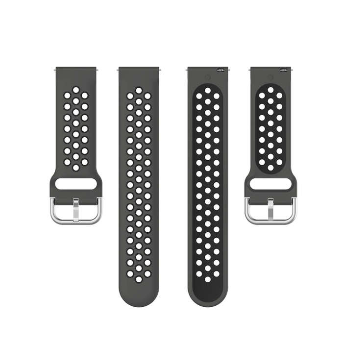 For Xiaomi Haylou Solar LS05 Two-tone Silicone Watch Band, Size: 22mm(Coal Black)