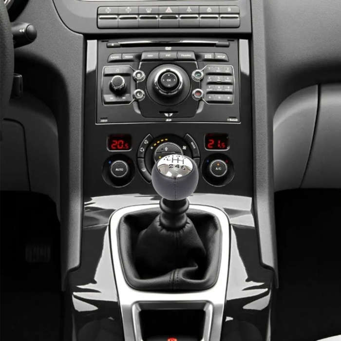For Peugeot 307 / 308 Car Gear Lever Hand Ball Leather Gear Shift Knob, Style:6 Speed