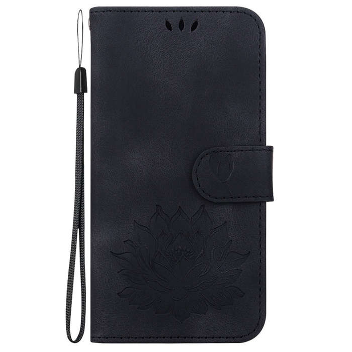 For Tecno Camon 30 Pro Lotus Embossed Leather Phone Case(Black)