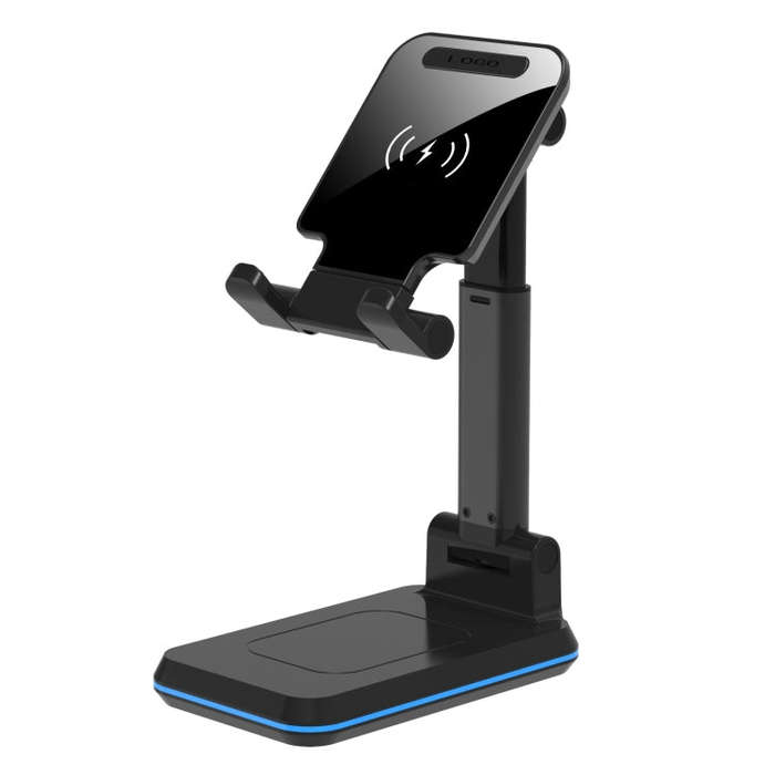 T6 2 in 1 Portable Folding Stand Wireless Charging, Style:Single Charge(Black)