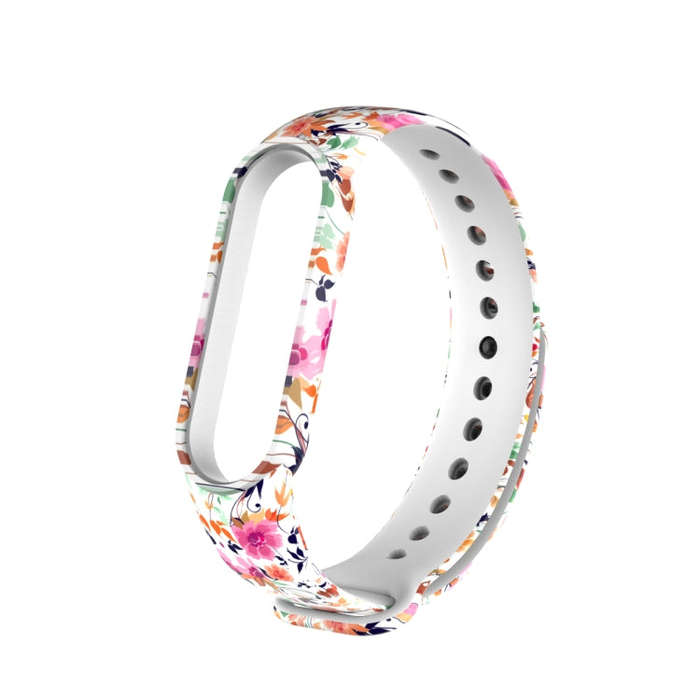 For Xiaomi Mi Band 5 TPU Watch Band(Birds and Flowers)
