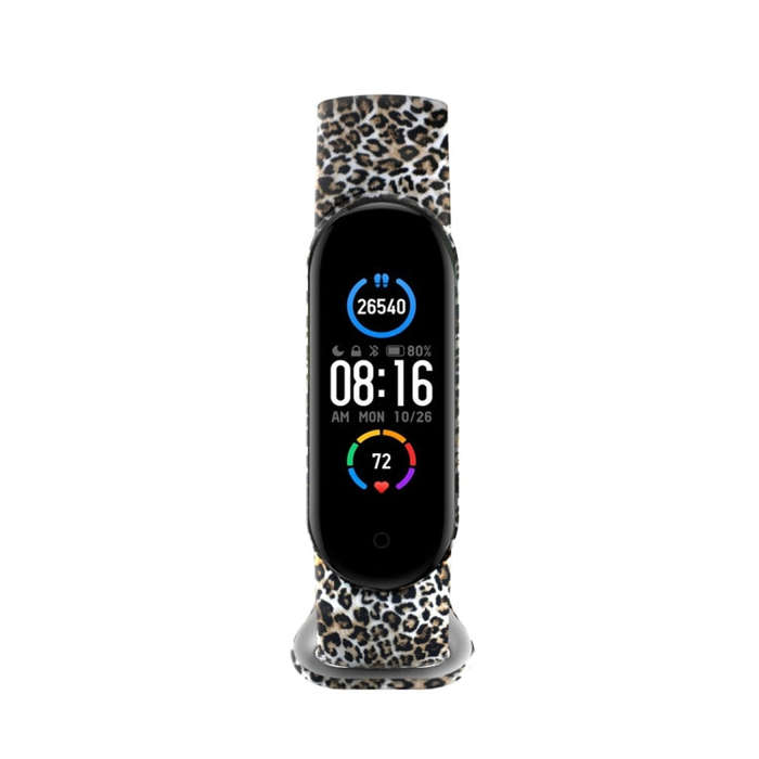 For Xiaomi Mi Band 5 TPU Watch Band(Yellow Leopard)