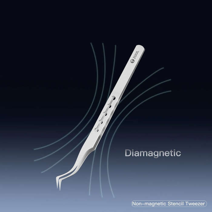 2UUL Non-magnetic Stainless Stencil Tweezers with Holes, Model:TW22