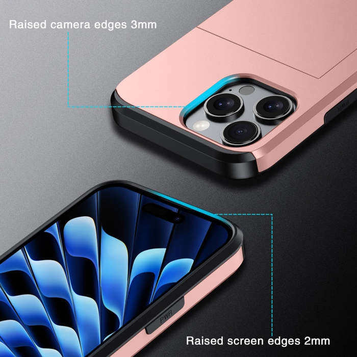 For iPhone 16e Shockproof Armor Phone Case with Card Slot(White)
