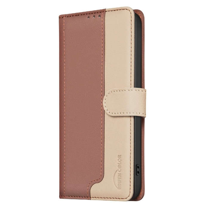 For Infinix Hot 50 4G Color Matching RFID Anti-theft Leather Phone Case(Brown)