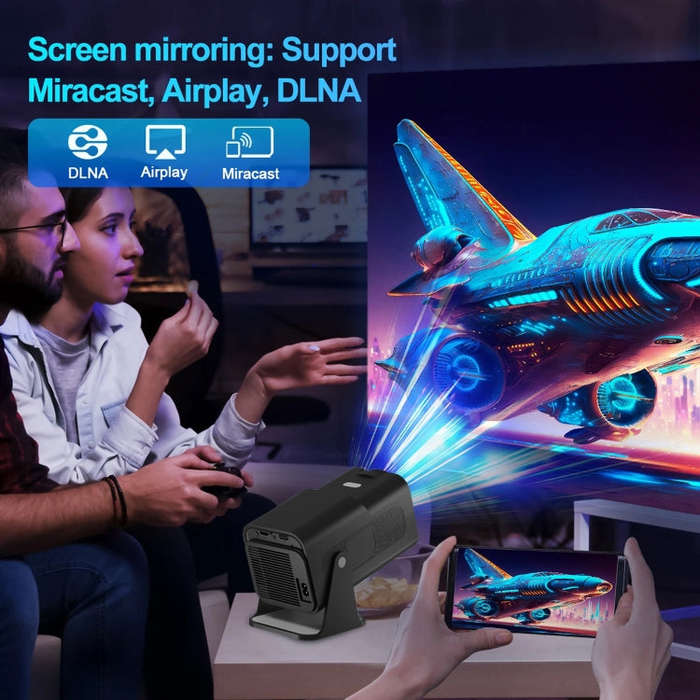 Y6S 4K Android 12.0 Portable Home HD Mini WiFi Projector(EU Plug)
