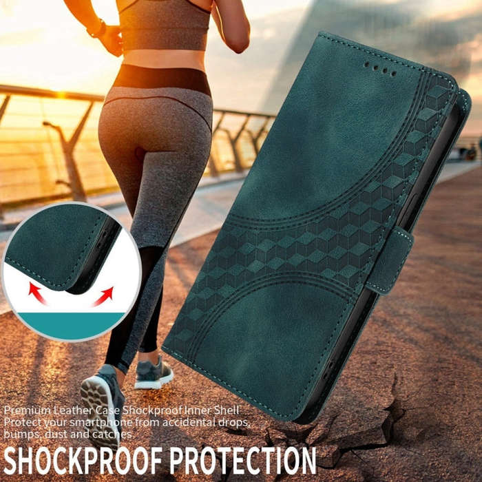 For Honor X6b 4G / X6c 4G / X5b / X5b Plus Embossed Rhombus Starry Leather Phone Case(Green)