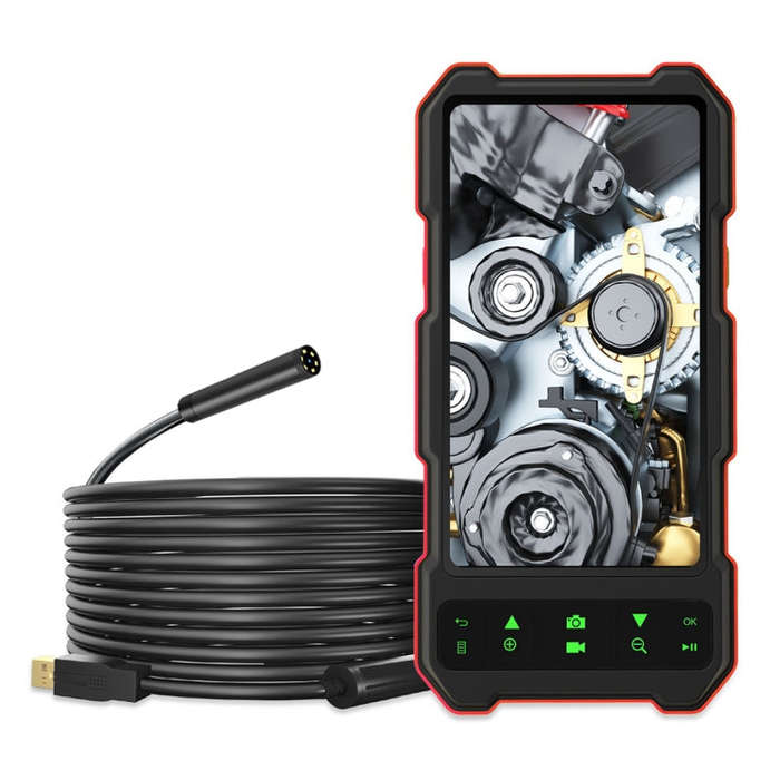 T21 4.5 inch IPS Color Screen 8mm Single Camera Split Hard Cable Industrial Endoscope, Length:10m...